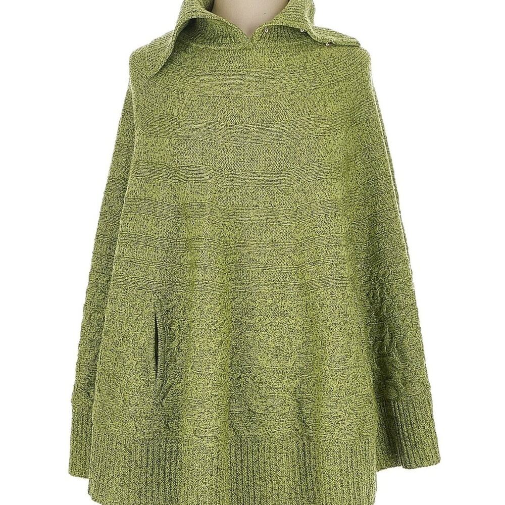 St. John Olive Green Poncho Pullover Sweater Size Small EUC